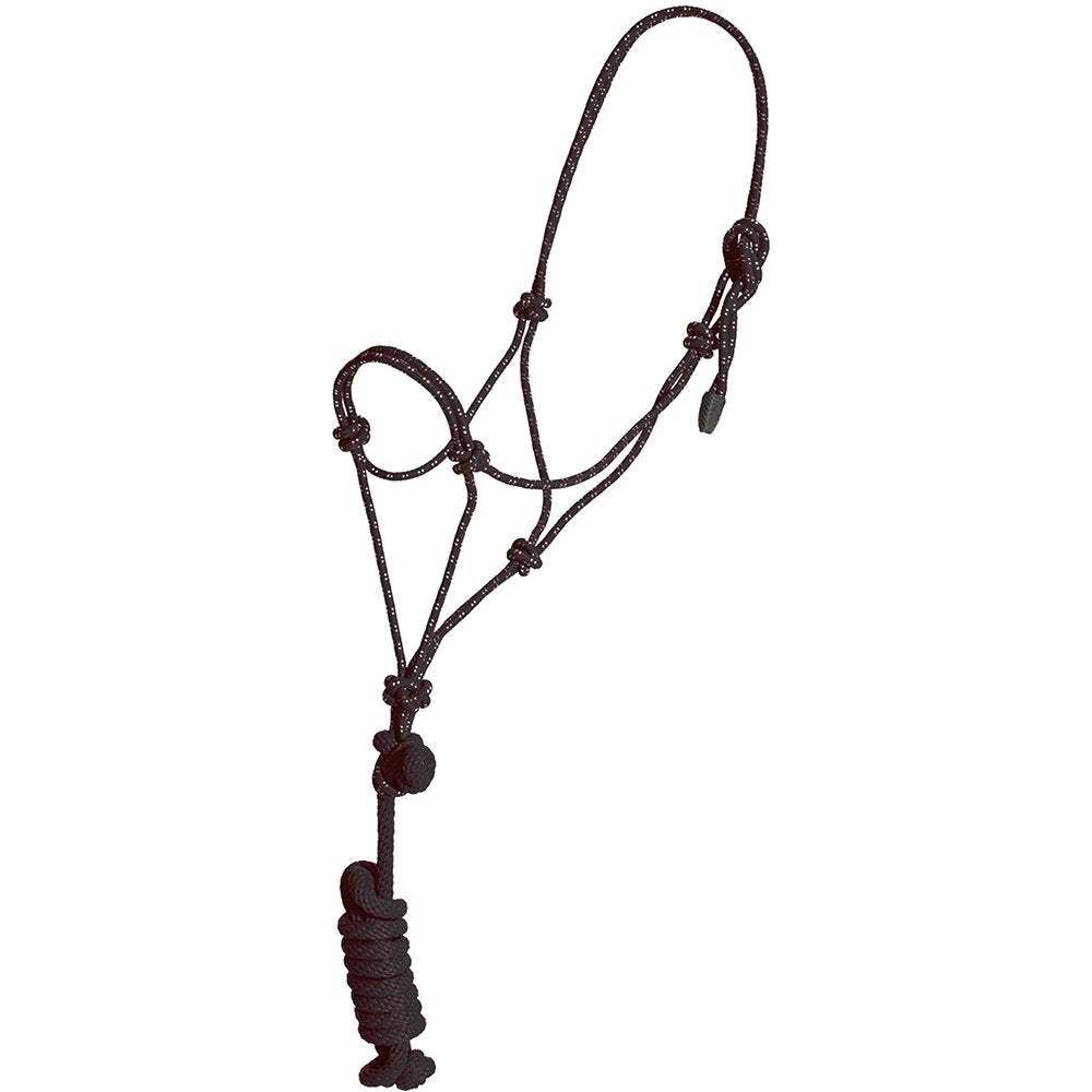Mustang Pony/Colt Rope Halter and Lead, COLORS: Black / White