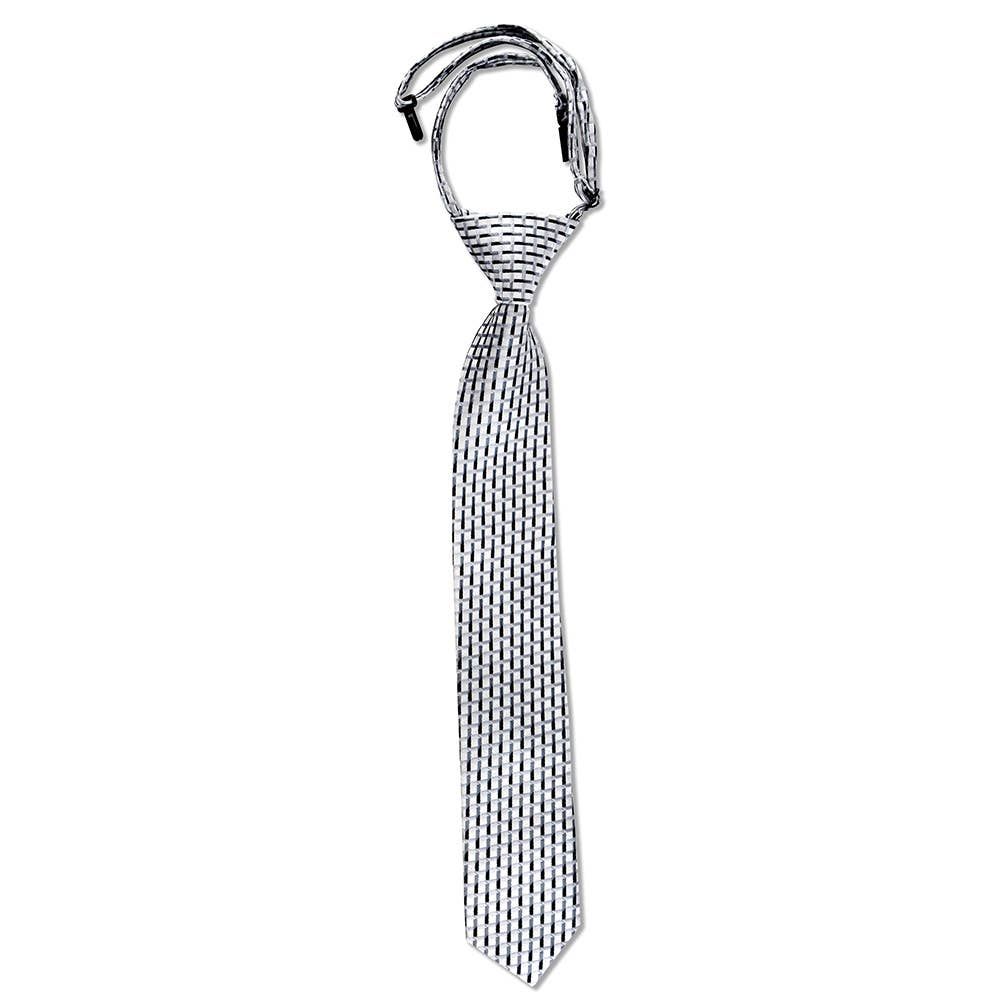Lifebeats Gifts - Silver and Black Microfiber Necktie, Size: Boys