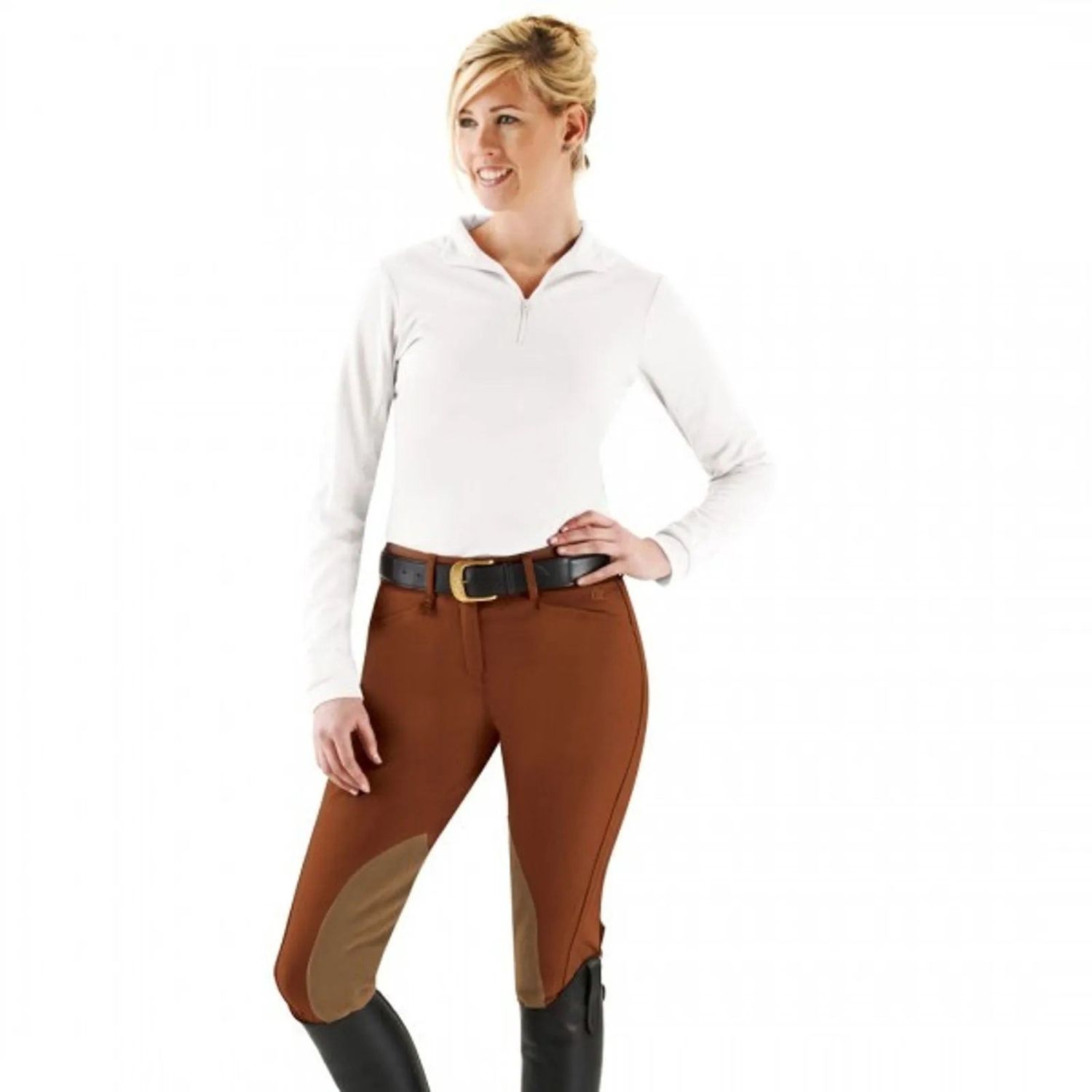 Ovation® Women's Taylored Front Zip Knee Patch - Classic Rust, Size: 26R