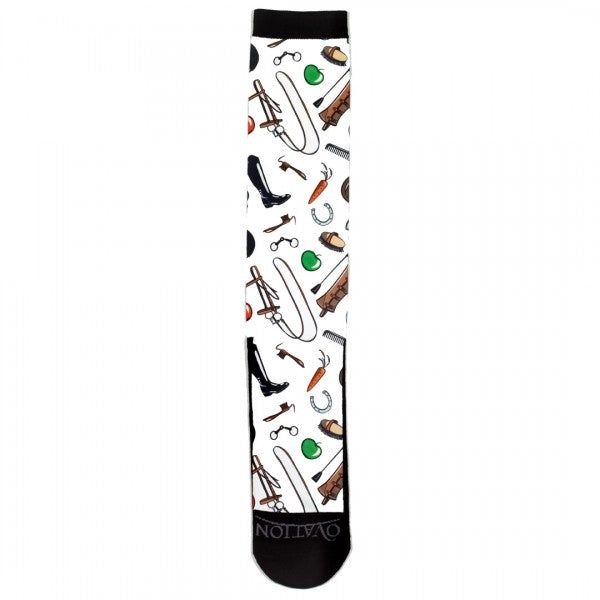OV Ladies FootZees™ Boot Sock, COLORS: All Tacked Up, Size: Ladies 7-10