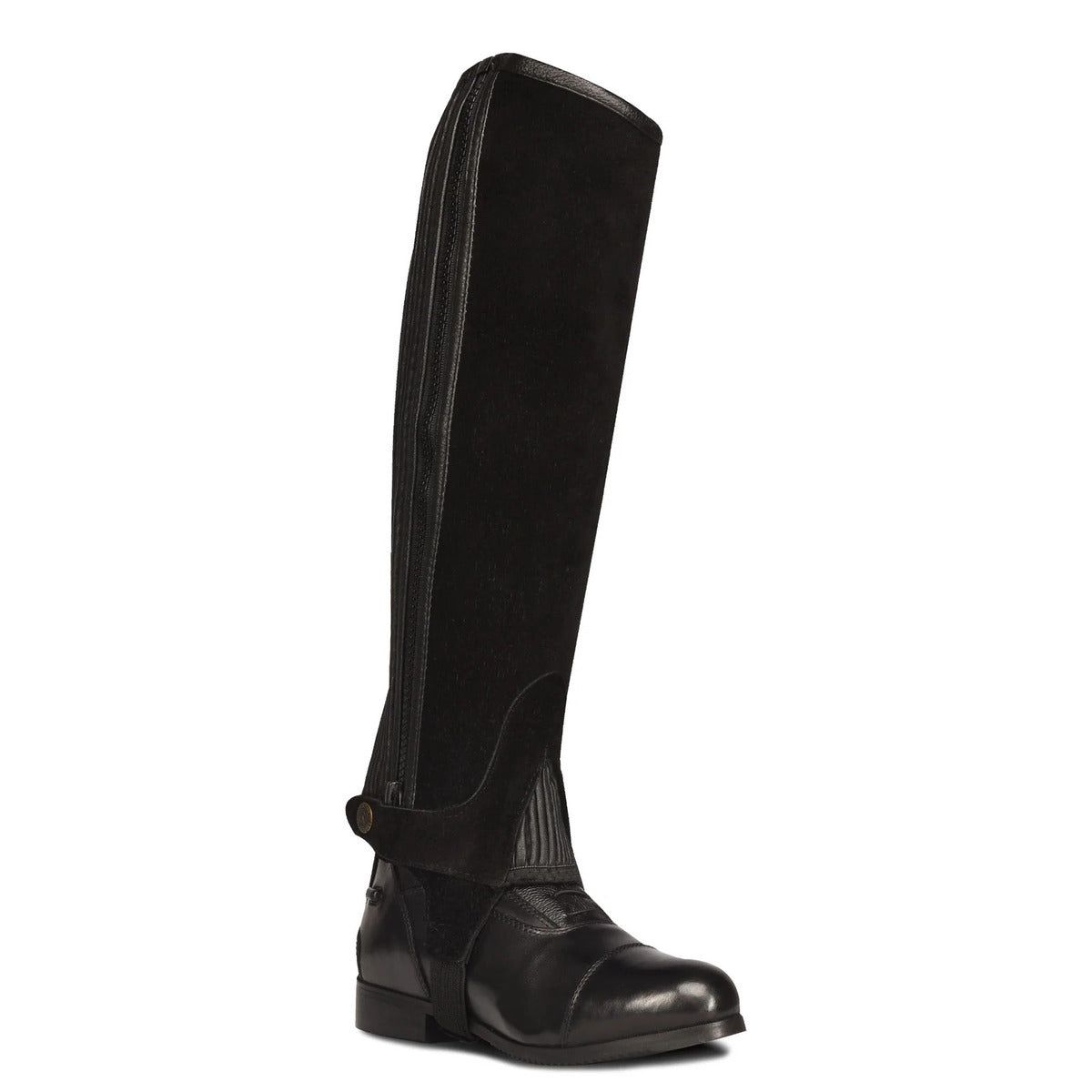 OV Women's Ribbed Suede Half Chap, Calf + Height: Regular + Regular, Color: black-2, Size: XS