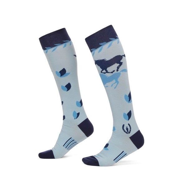 On the Double Knee-Hi Riding Socks, Color: skyline, Size: o-s