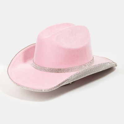 Pave Rhinestone Trim Western Cowboy Hat