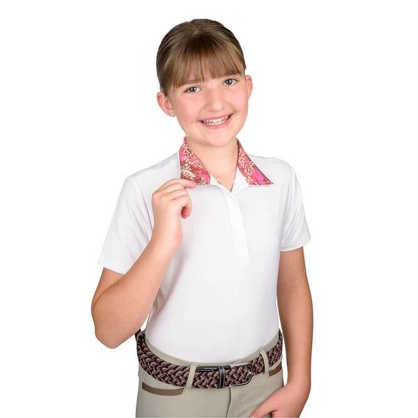 OV Kids EllieDX Show Shirt, Color: white-natural-world, Size: 8