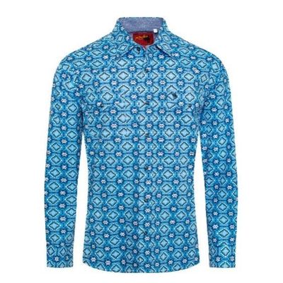Rodeo Clothing - Men's Aztec Print Authentic Western Shirt With Snap Buttons