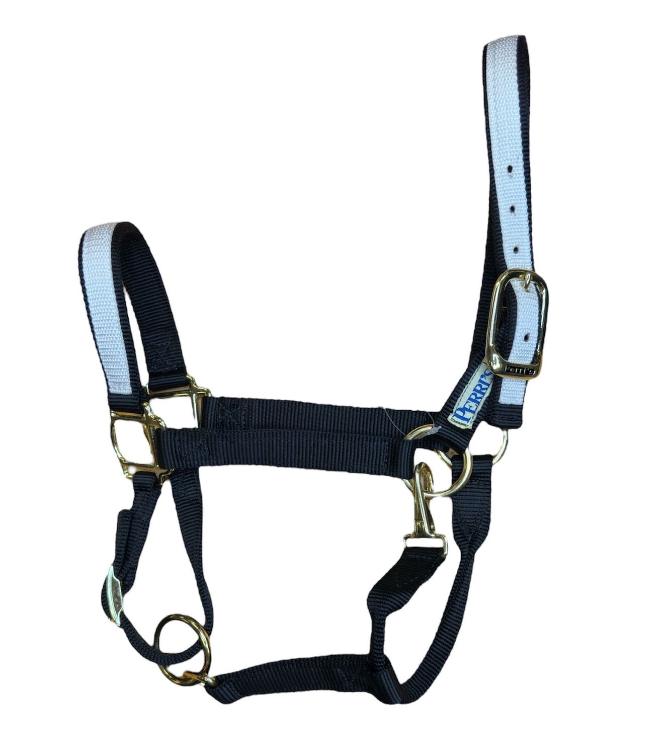 Perri’s® Nylon Halter, Color: Black/White, Size: Horse