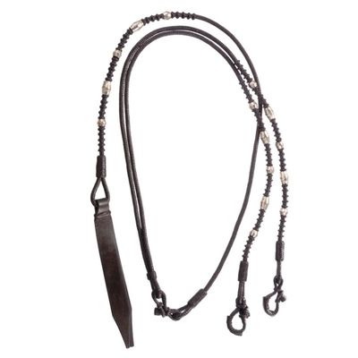 RK Silver Ferrule Western Romal Reins