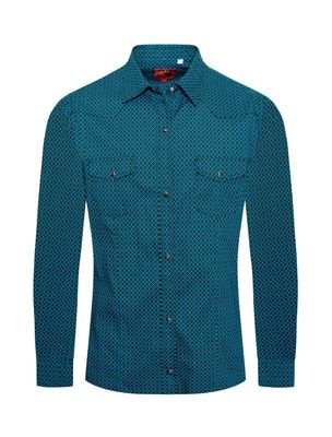 Rodeo Clothing Women's Print Western Inspired Long Sleeve Button Shirt
