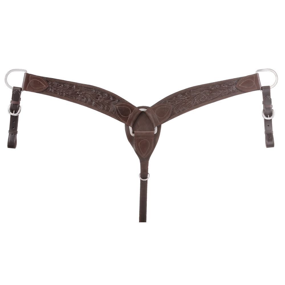 RK Floral Carved Breastcollar, Color: dark-oil