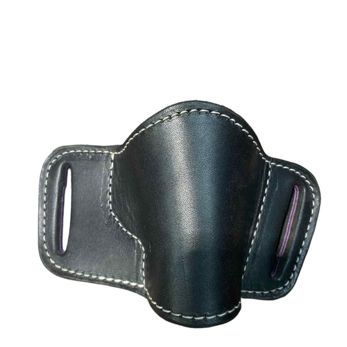 SIT Leather Pistol Belt Holster, Color: Black