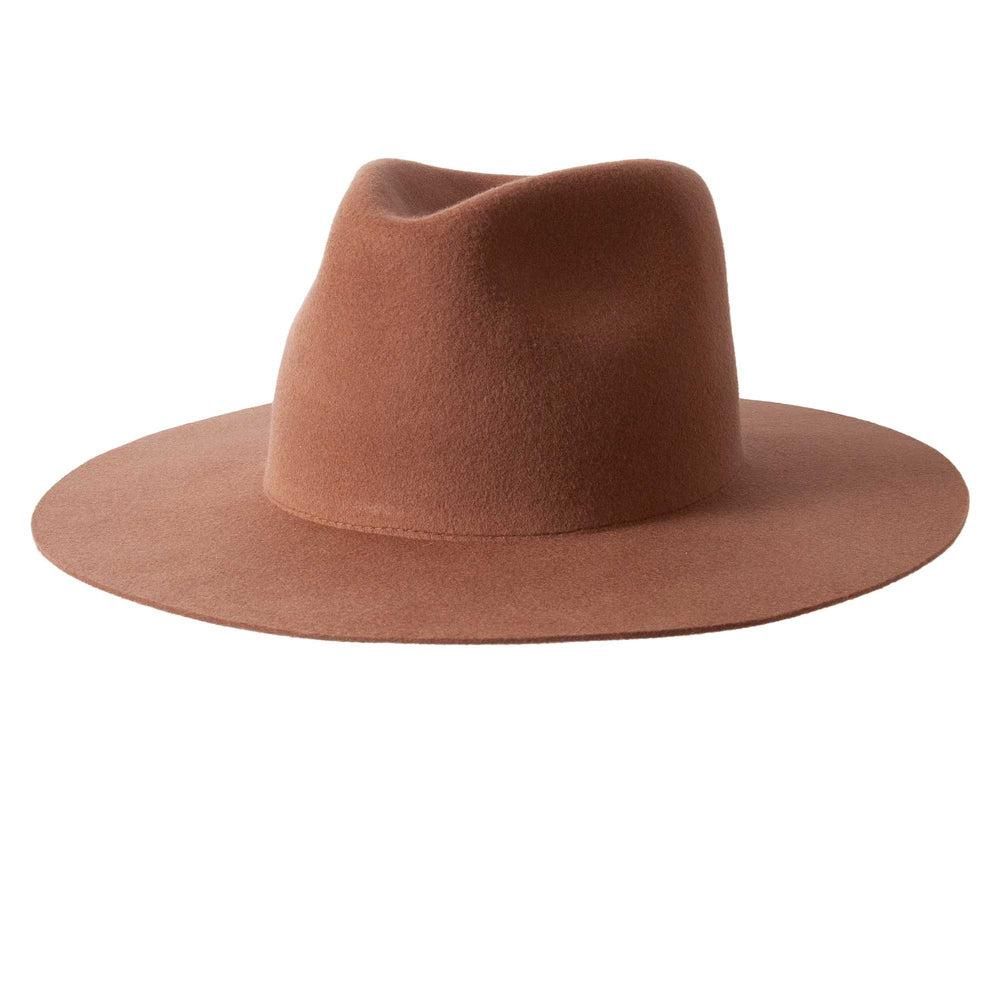 Rancher Wide Brim Felt Fedora Hat, Color: brown, Size: large