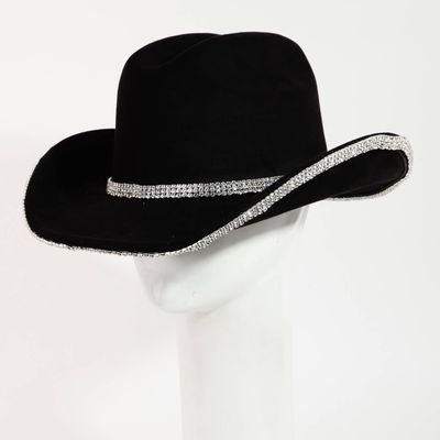Rhinestone Trim Cowboy Hat