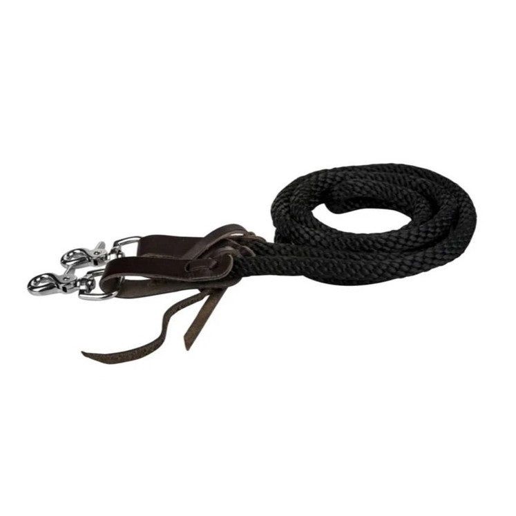 Round Poly Event Reins, Color: black-2, Size: 1/2" x 7'
