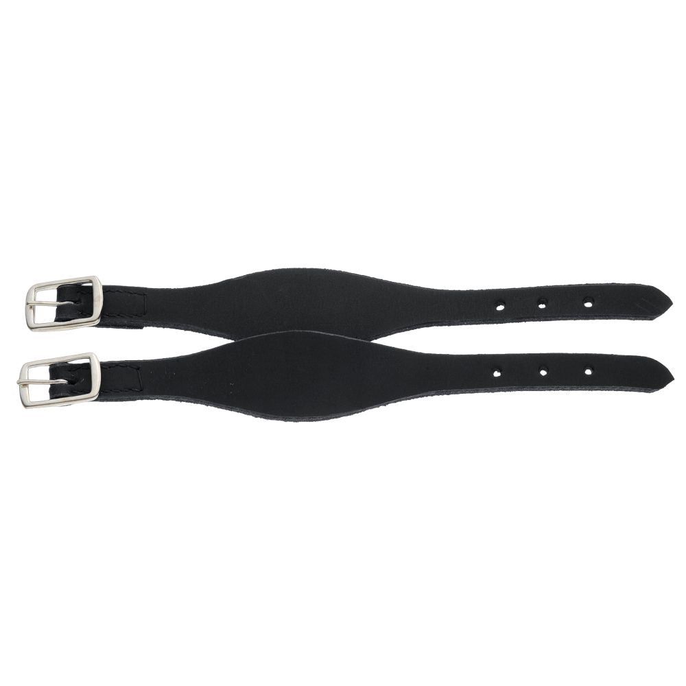 Shaped Leather Hobble Straps, Color: Black