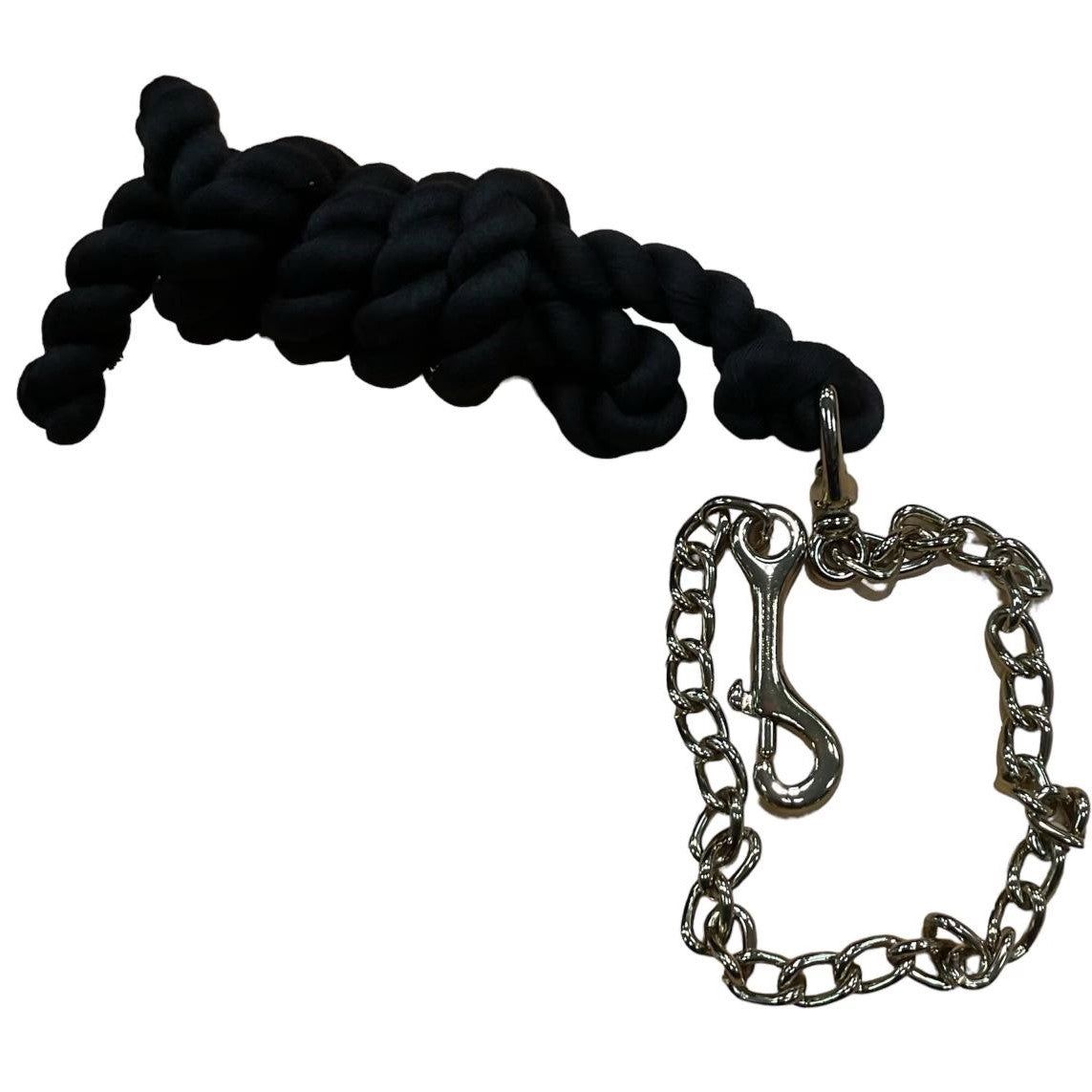 Shires Cotton Lead Rope With 24 inch Chain, Color: black