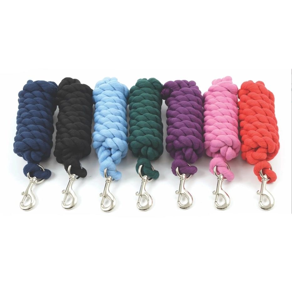 Shires 8 ft Heavy Duty Cotton Lead Rope, Color: baby-blue
