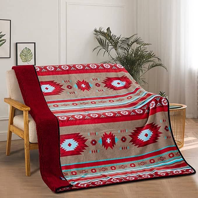 Sedona Sky Plush Throw Blanket, Color: Burgundy