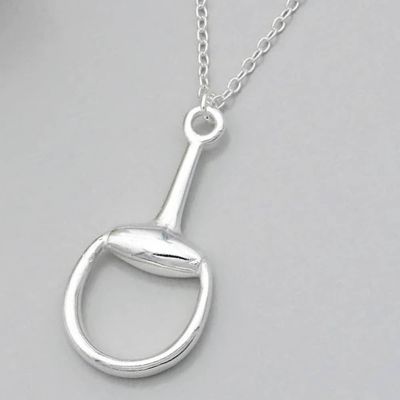 Snaffle Bit Eq Silver Necklace