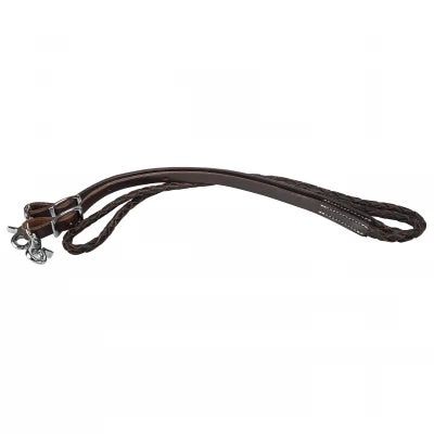 Tabelo® Contest Reins With Rolled Mystery Braid, Color: Brown, Size: 5/8" X 7.5'