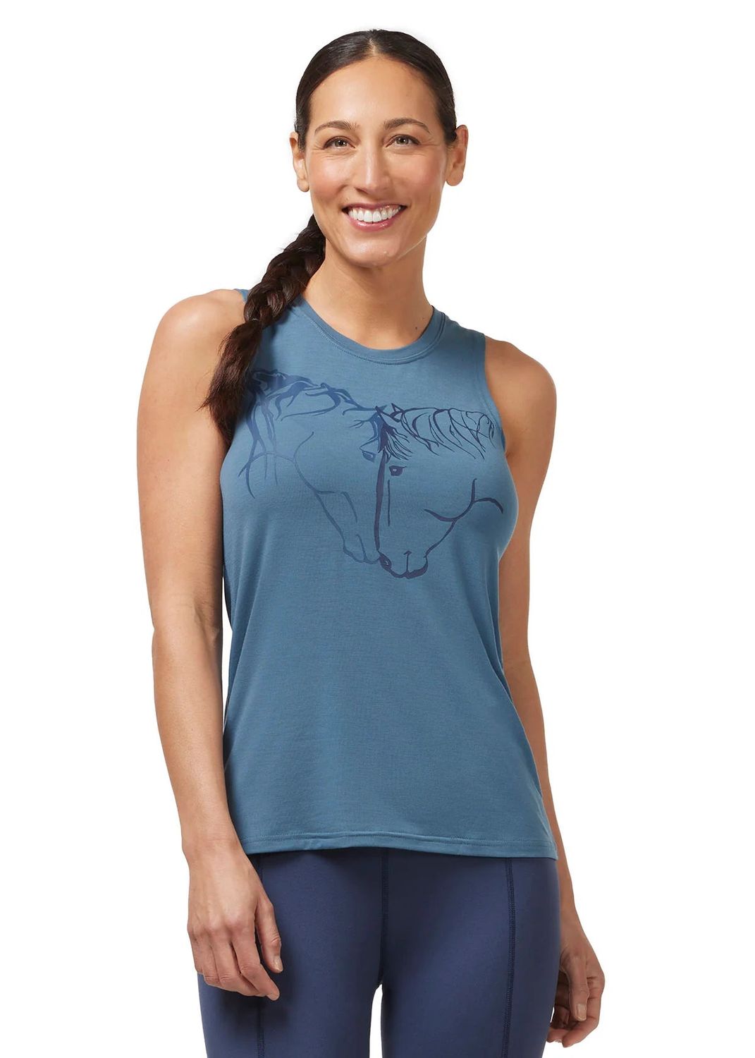 Synergy Horse Tank Top, Color: Dewdrop, Size: 1X