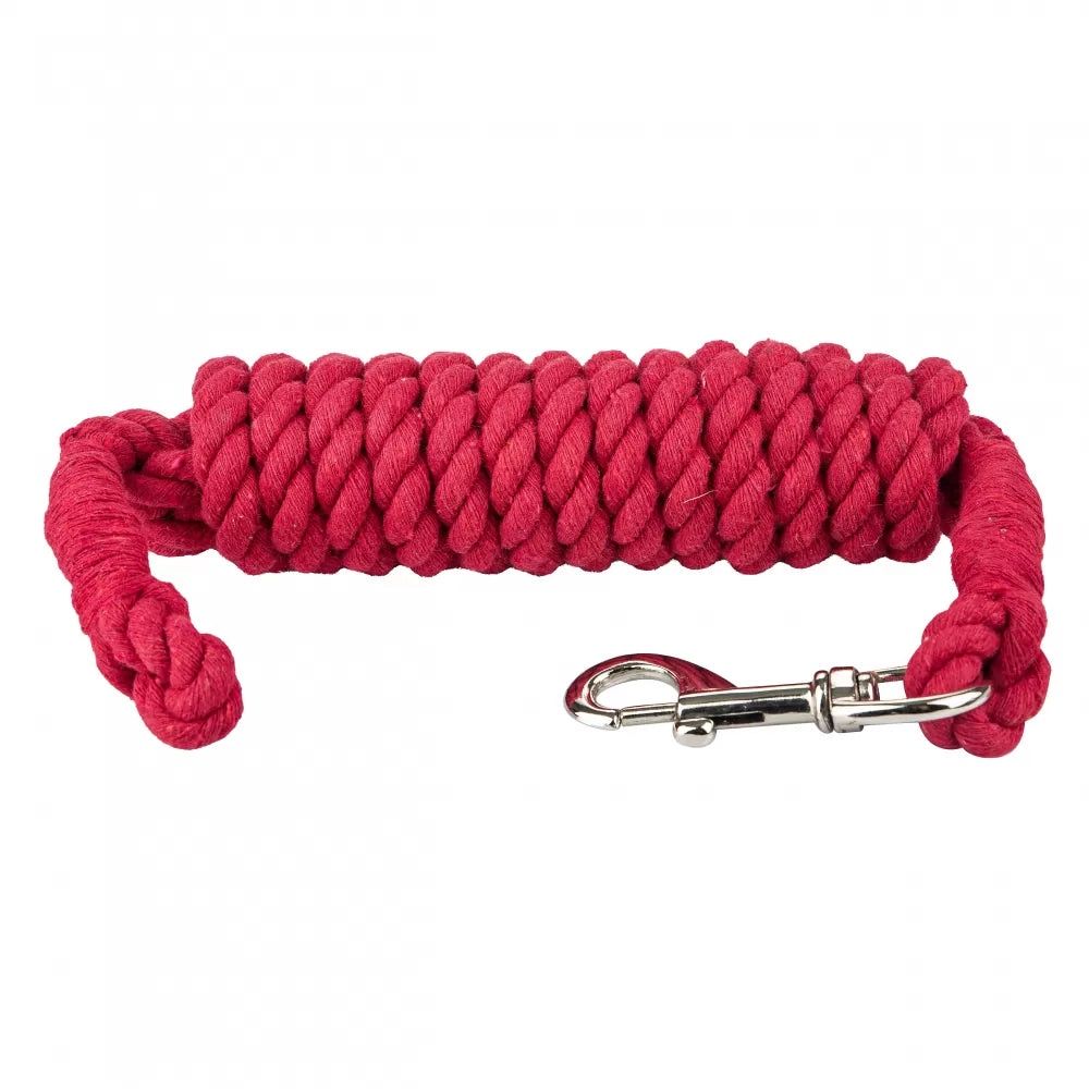 Tabelo® Cotton 10' Lead with Bolt Snap, Color: red-1