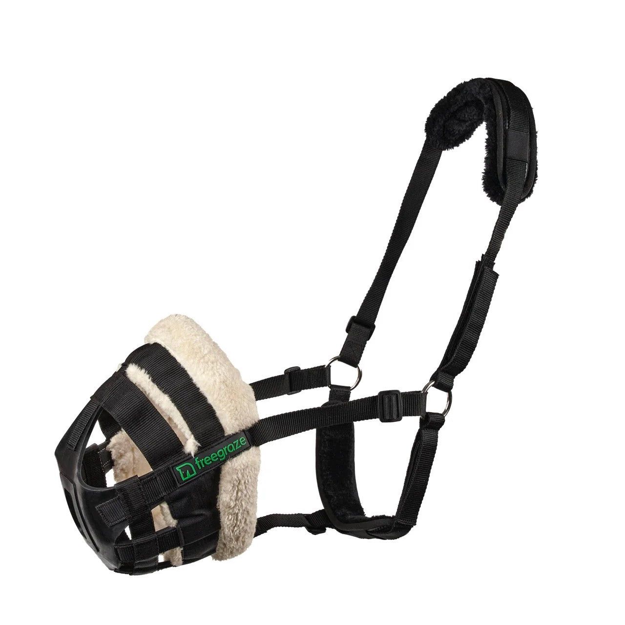 Shires FreeGraze AirFlow Grazing Muzzle, Color: black-2, Size: Small Pony