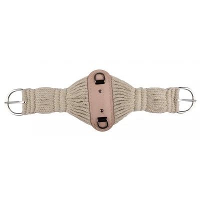 Tabelo® Roper Mohair Girth 27 Strand Leather Reinforced, Color: natural, Size: 32"