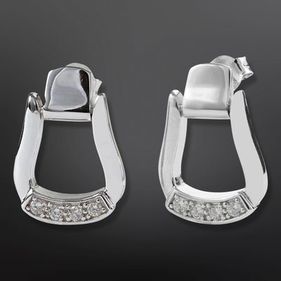 Sterling Silver Saddle Stirrup Earrings