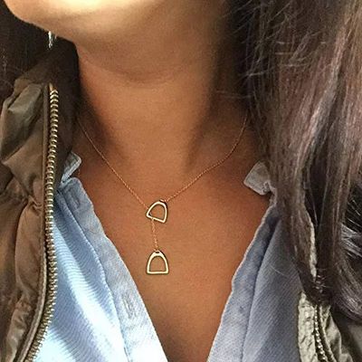 Sterling Silver Eq English Stirrup Iron Necklace