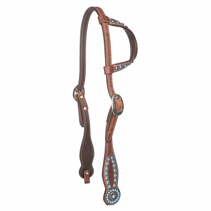Studded Ear Headstall, Color Option: Harness, Size: Horse