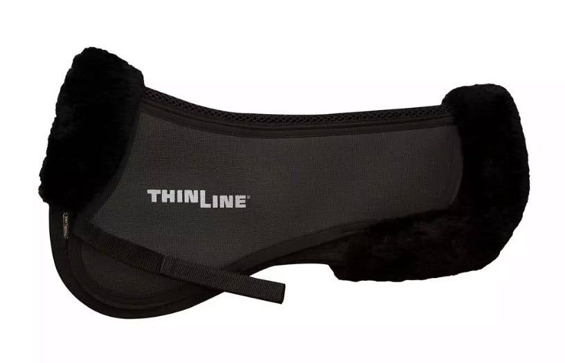 Trifecta half pad with Sheepskin Rolls, Color: BLK, Size: S