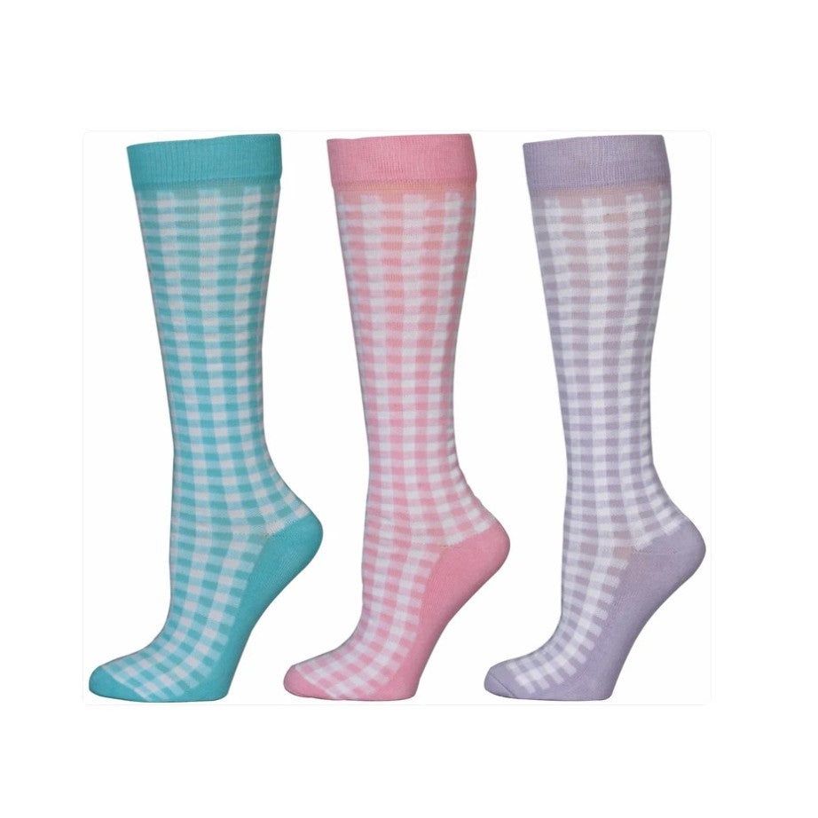 TuffRider® Gingham Check Socks, Color: pink-1, Size: STANDARD