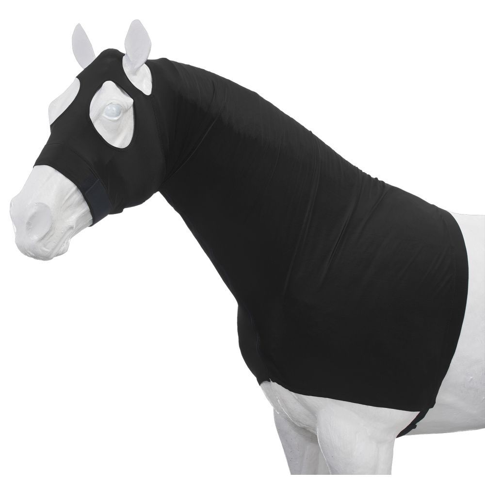 Tough1® Mane Stay Lycra Hood with Full Zipper, Color: black, Size: Small