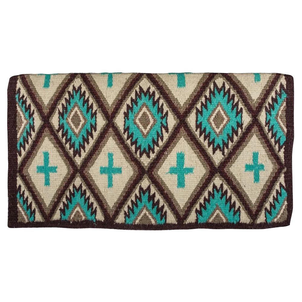 TuffRider® SA Western Woven Saddle Blanket, COLORS: White/Teal