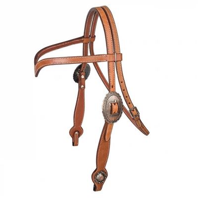 V-Brow Headstall - Chestnut