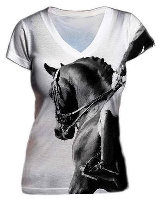 V-neck T-Shirt w/ Dressage Horse
