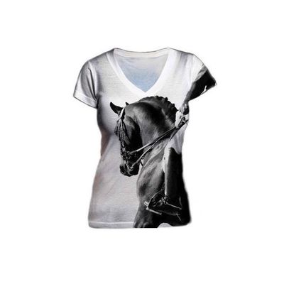 V-neck T-Shirt w/ Dressage Horse