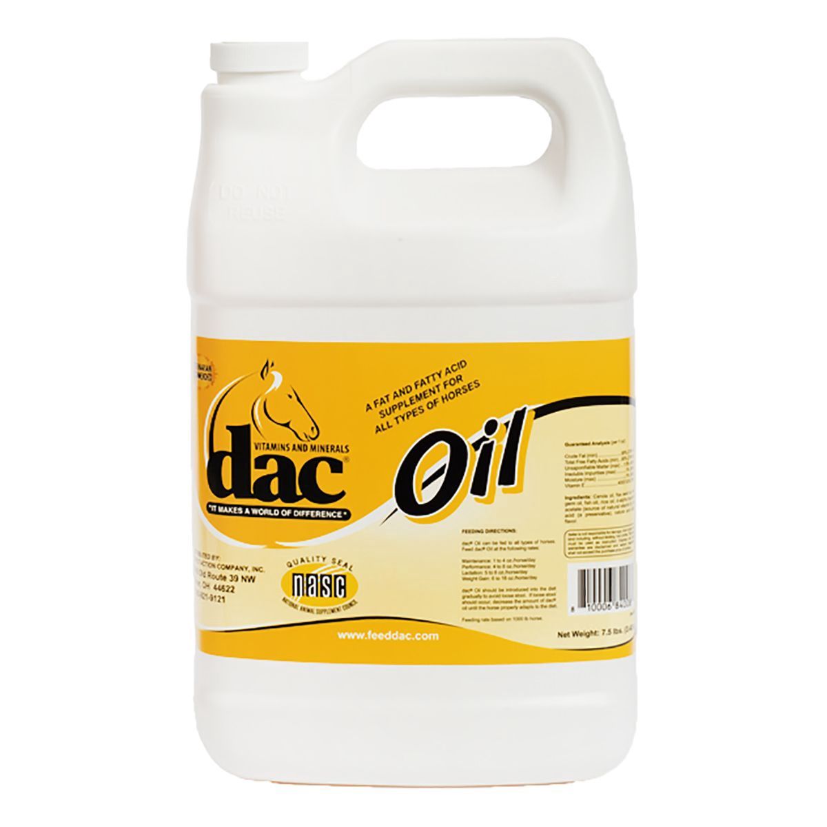dac® Oil Horse Supplement, Size: 7.5 lbs