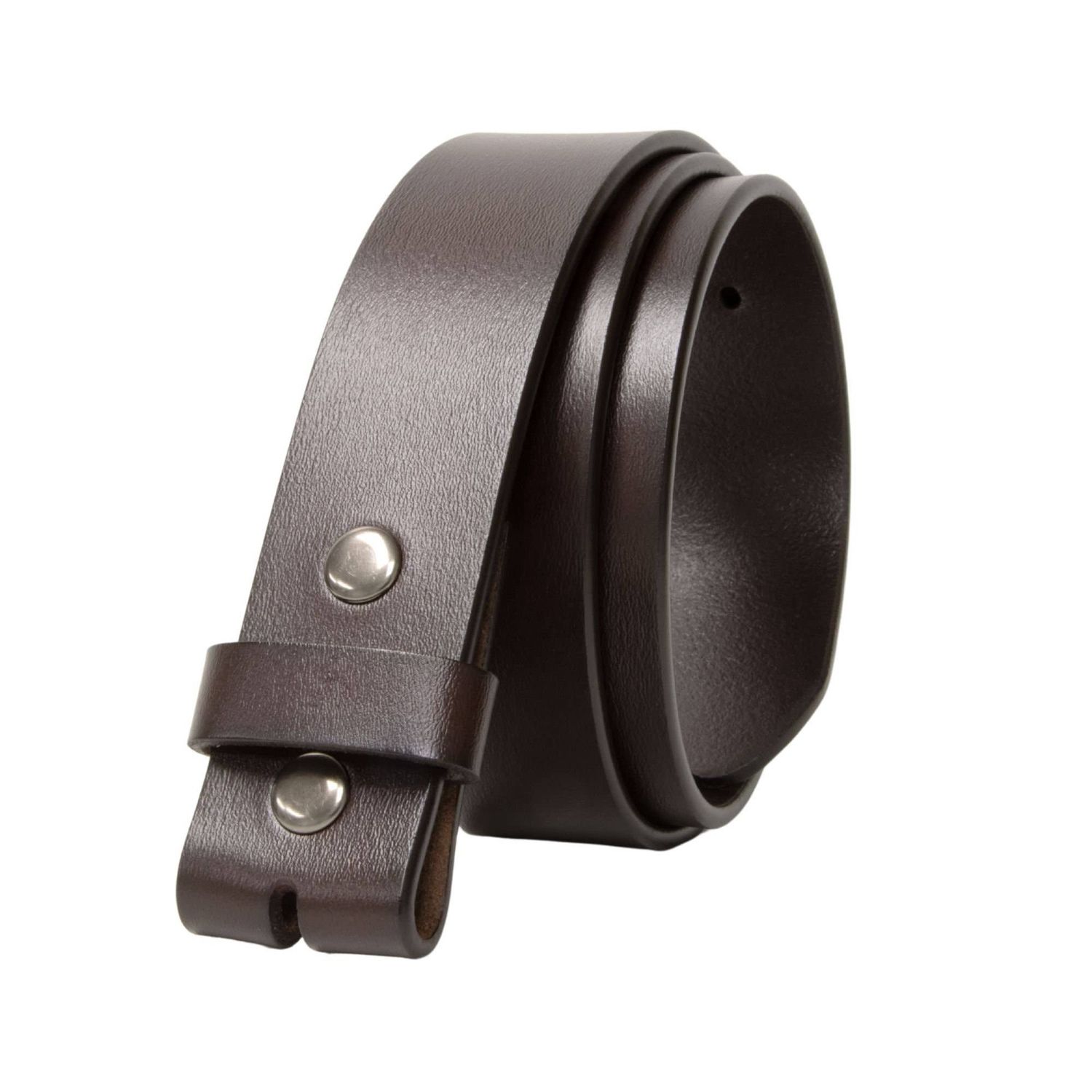 WE Genuine Leather Snap Belt, Color: Brown, Size: 40