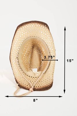 Western Straw Weave Rope String Cowboy Hat