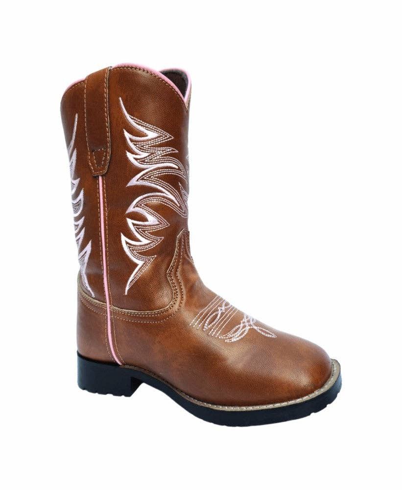Youth Channel Islands Square Toe Western Boot, Color: Tan, Size: 4