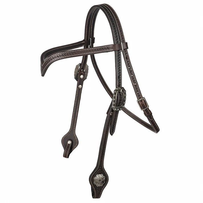 V-Brow Headstall - Brown, Color Option: Brown, Size: Horse