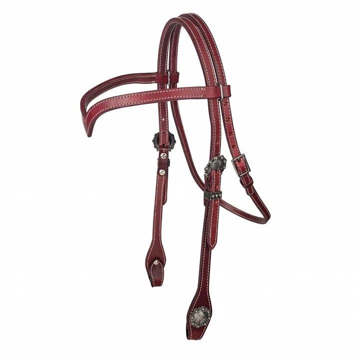 V-Brow Headstall - Latigo, Color Option: Latigo, Size: Horse