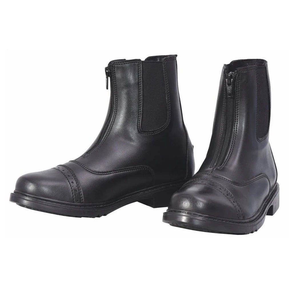 Women's Starter Synthetic Leather Paddock Boots, Color: BLK, Size: 6 R