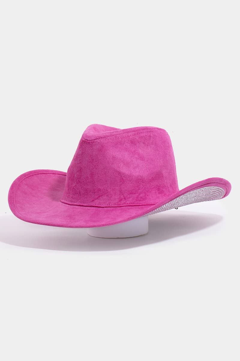 Western Studded Rhinestone Brim Cowboy Hat