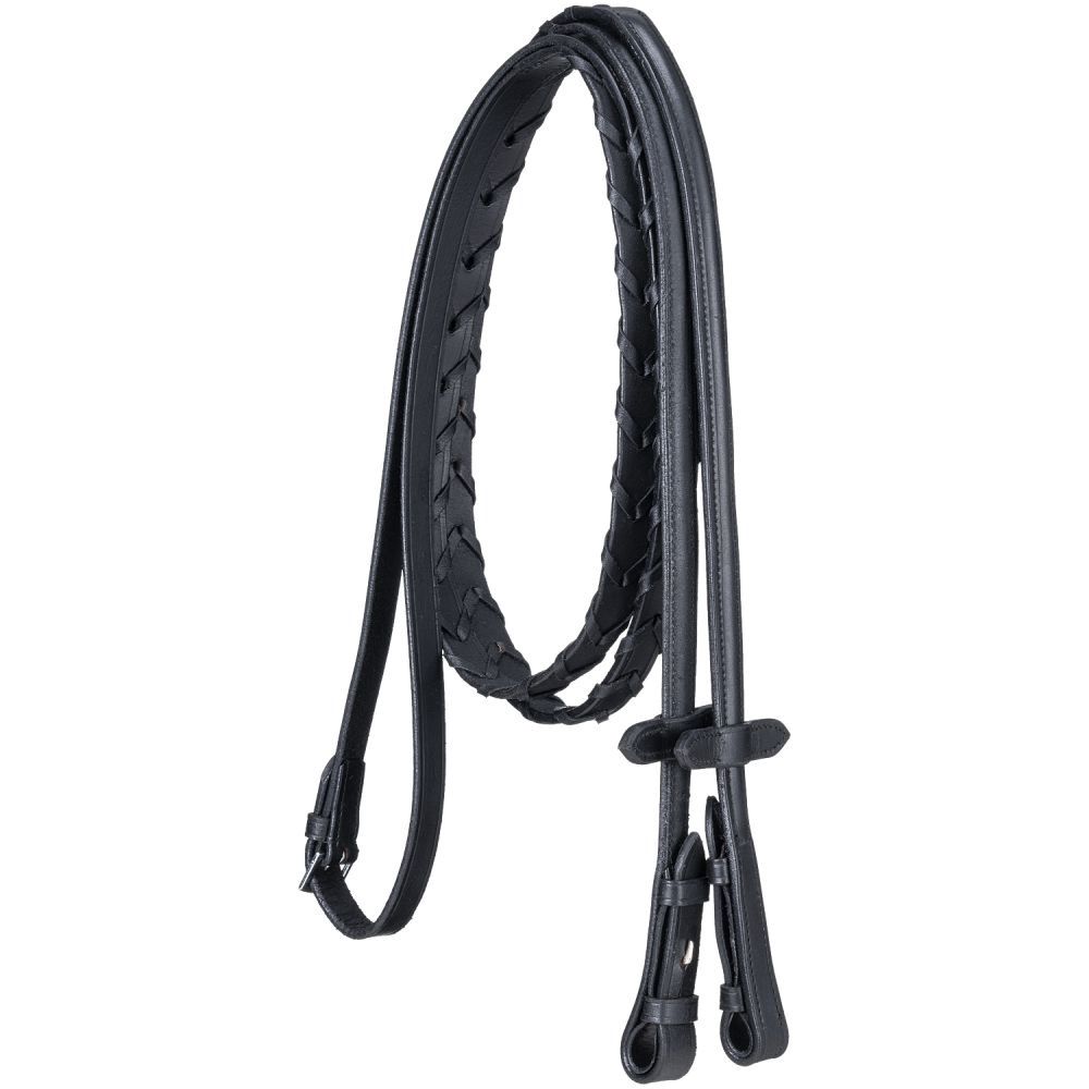 X-Long Raised Laced Rein, Color: black-2