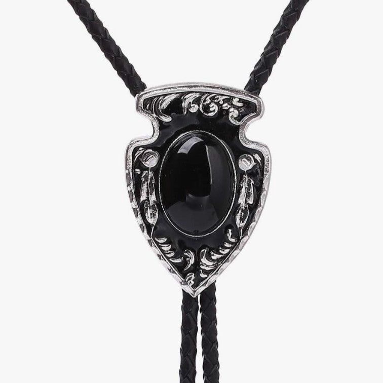 Western Bolo Ties, Options: Arrow Head Black Onix 1677