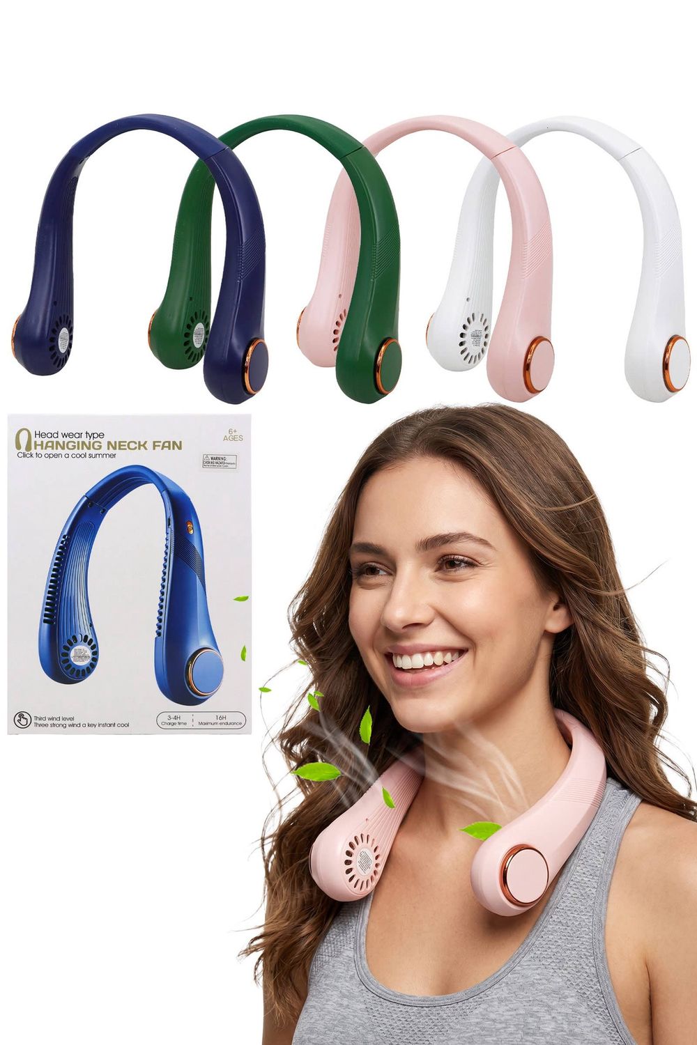 Neckband Electrical Fan, Color: ASST, Size: O/S