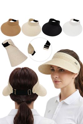 Wide Brim Paper Straw Pack-n-Go Roll-Up Sun Visor