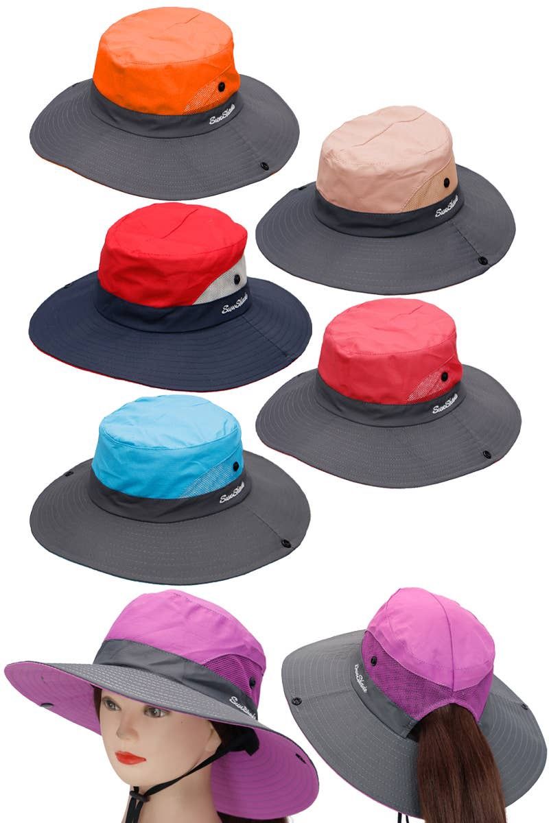 Ponytail Bucket Hat Asst Colors
